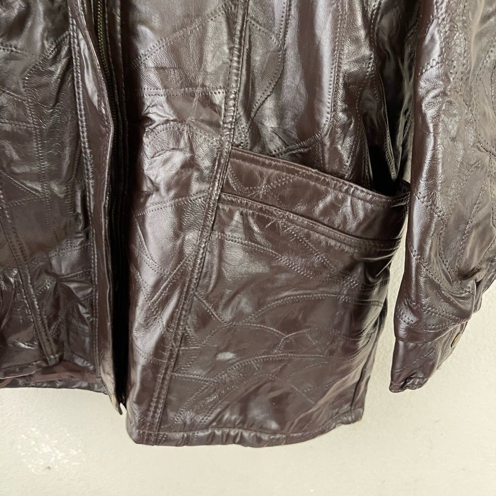 ‎Vintage leather patchwork jacket - image 7